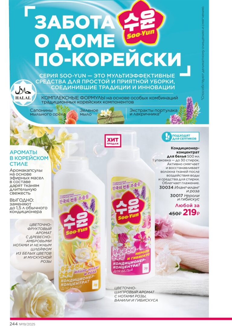 разворот категории «Красивый дом», стр. 244, каталог Фаберлик 19 2025